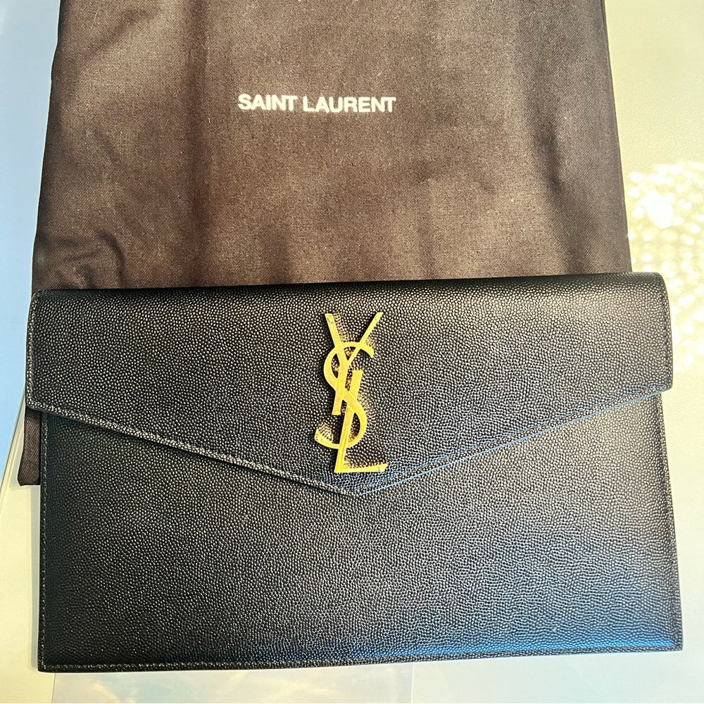 YSL Black Envelope Clutch